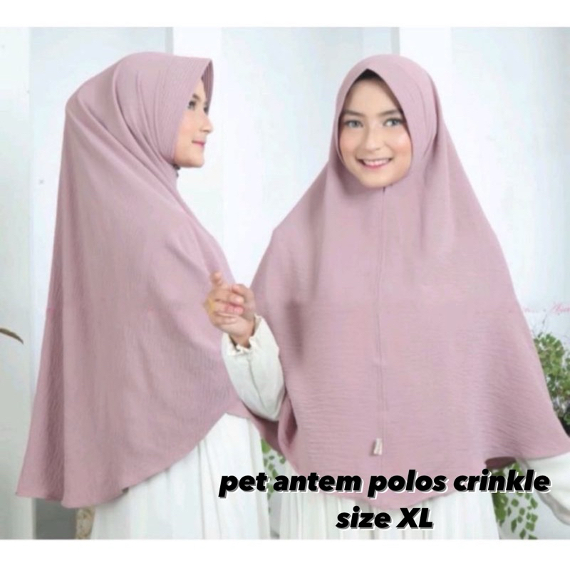 PET ANTEM NON TALI CRINKLE | BERGO OVAL CRINKLE SIZE XL | JILBAB INSTAN CRINKLE JUMBO