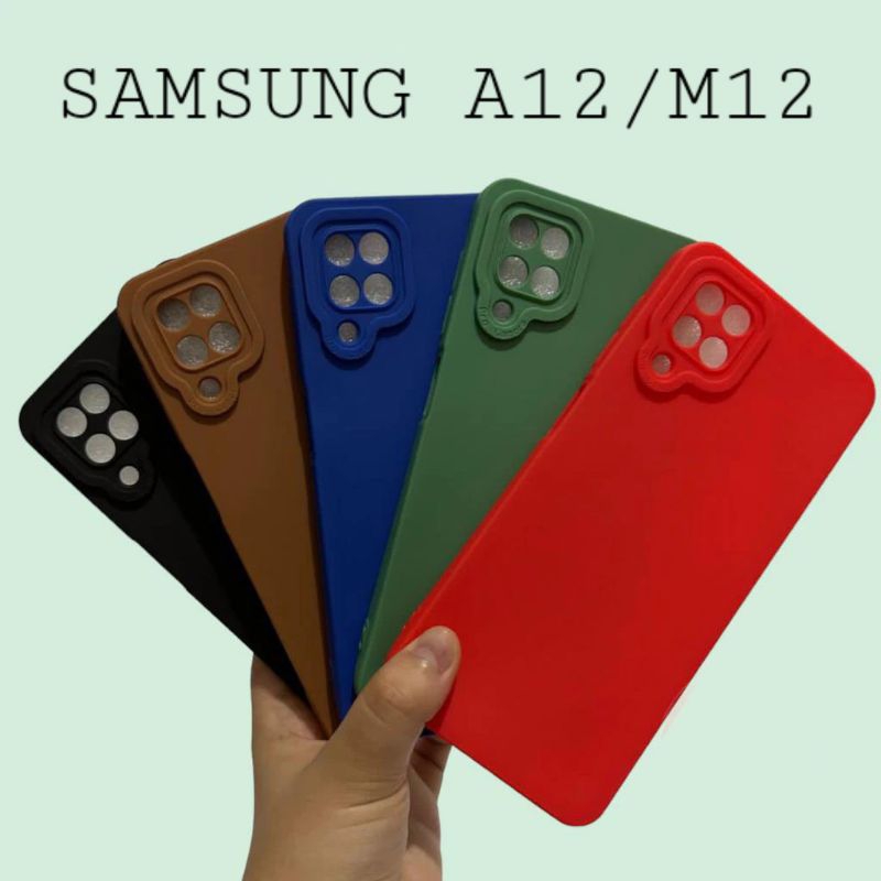 Casing Samsung A12 M12 Soft Case Button