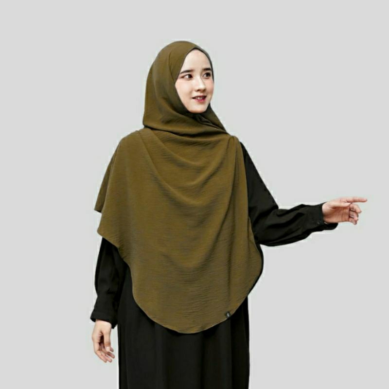 Pashmina Jumbo Curve Oval Crinkle Airflow - Pashmina Oval - Pashmina Curve Malaysia Syari