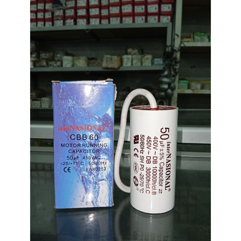 Kapasitor Bulat Kabel / Capasitor Pompa Air Inter nasional