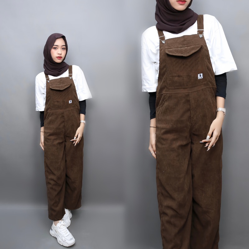 Stiego-Vol 2 Overall corduroy wanita Celana Kodok Overal