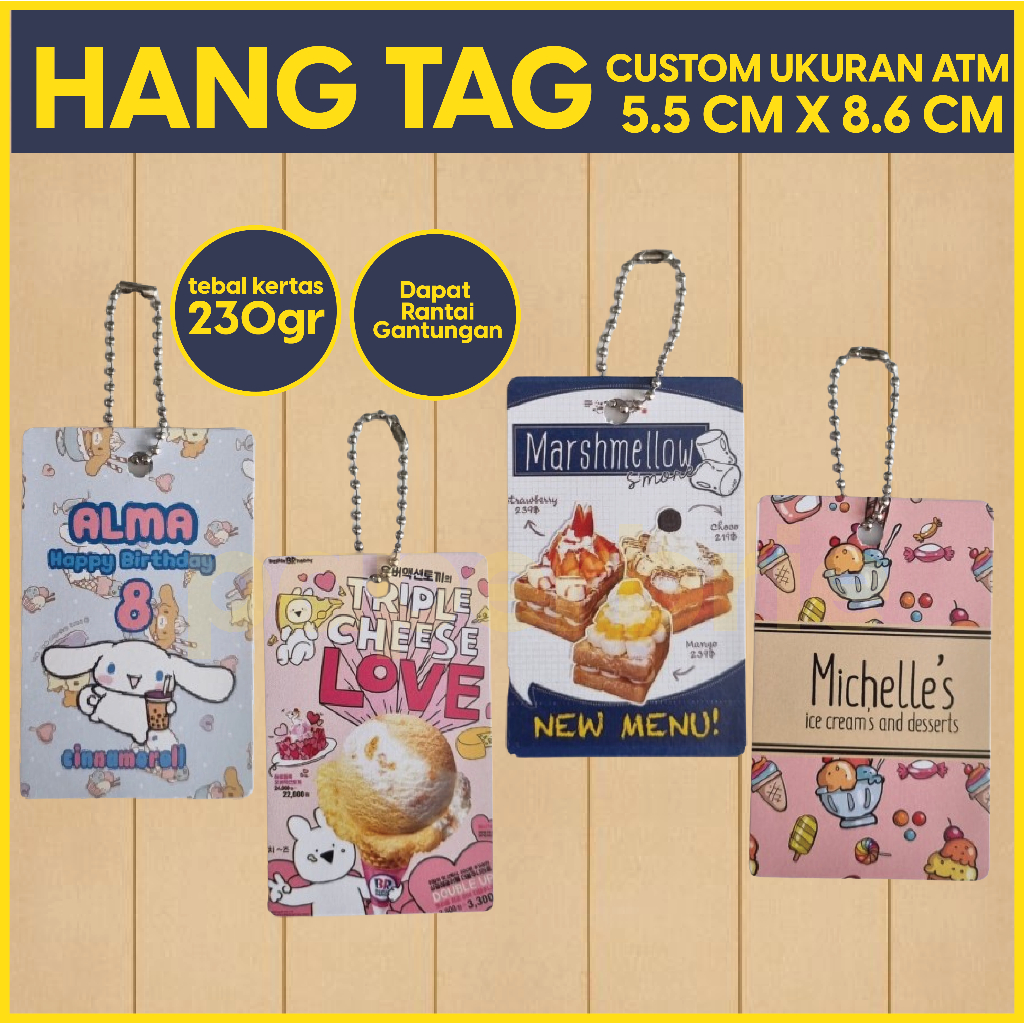 

Label Hang tag ULTAH / Label Hangtag Baju / Hang Tag Baju / Hang Tag Custom / Hang Tag Premium ukuran Kartu ATM