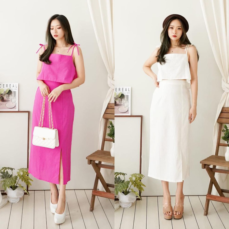 One Set Baju Wanita Kekinian,One Set Baju Korea AMarise Sun Jung Set
