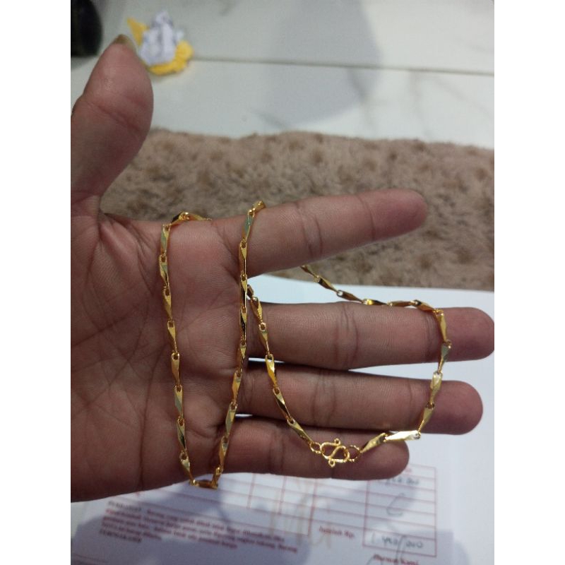 Promo Kalung Emas 23K Model Balok Free Nota Mas Dari Toko