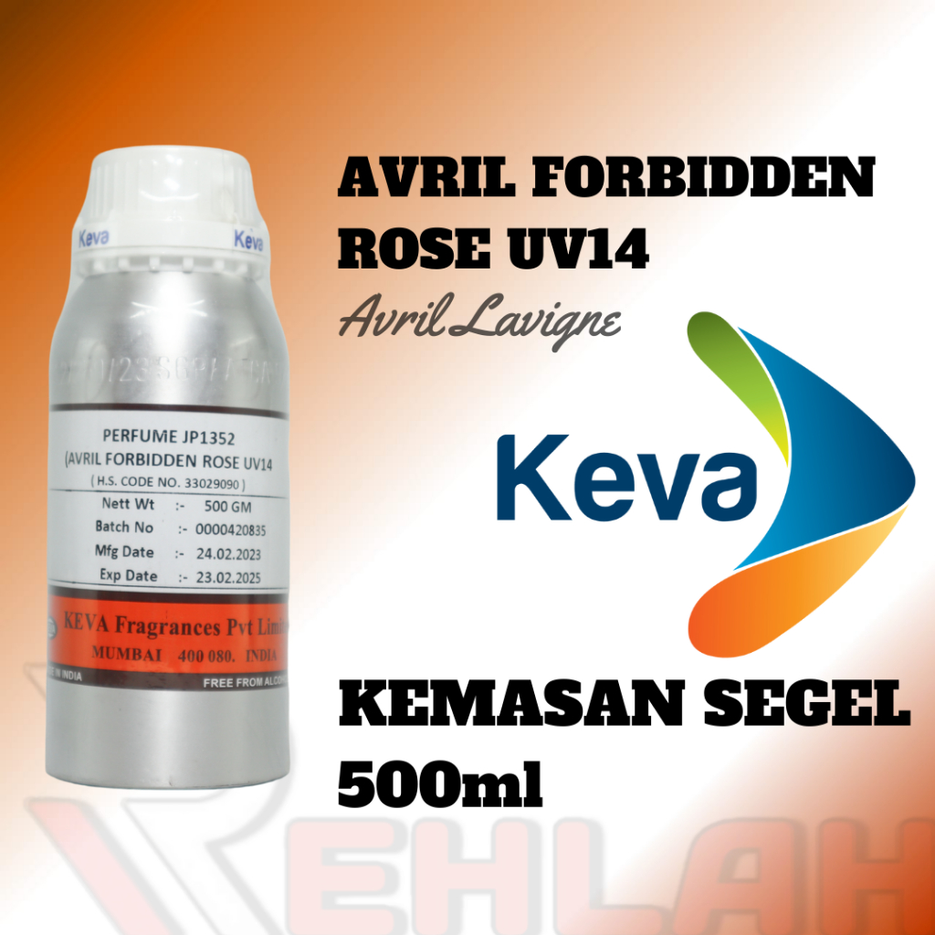 AVRIL FORBIDDEN ROSE UV14 BY KEVA BIBIT PARFUM MURNI ORIGINAL PABRIK KEMASAN SEGEL 500ML