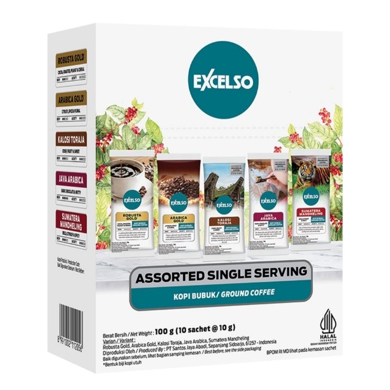 

EXCELSO Assorted Single Serving Kopi Bubuk Sachet 10 x 10gr