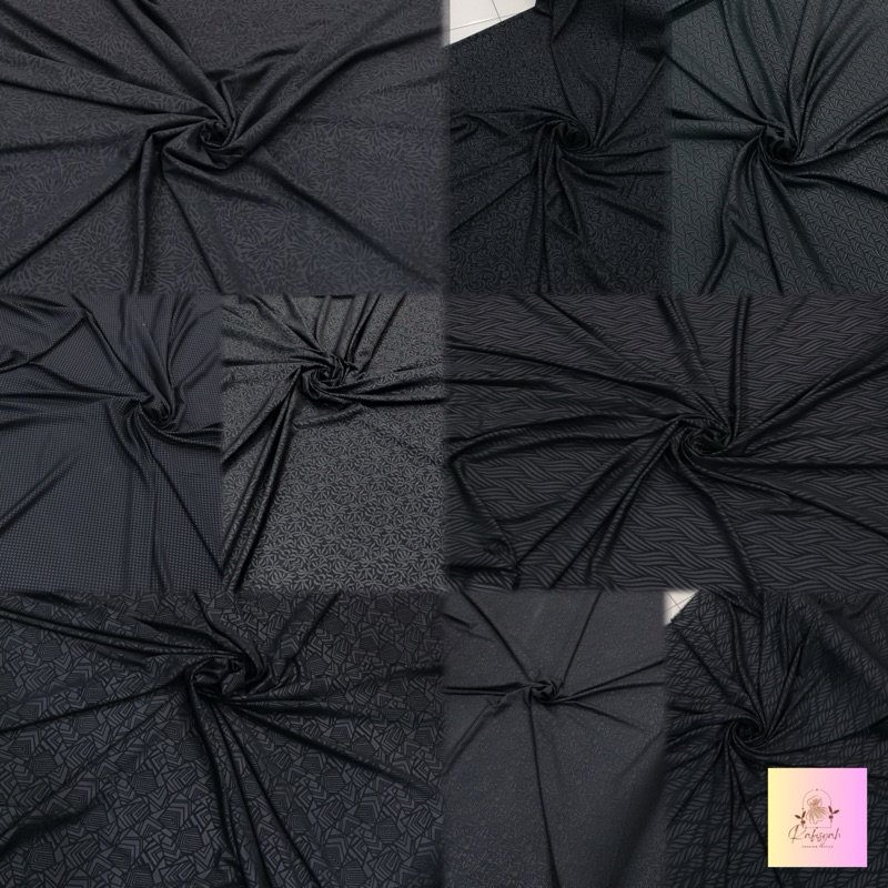 Bahan Kain Woolpeach JetBlack Motif Premium Import High Quality