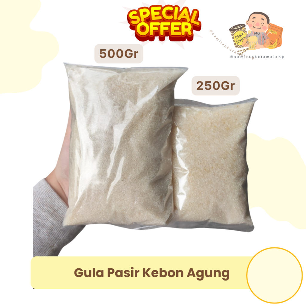 

Gula Pasir putih Kebon Agung - Gula pasir loss eceran 1/4 Kg - eceran 250 Gram