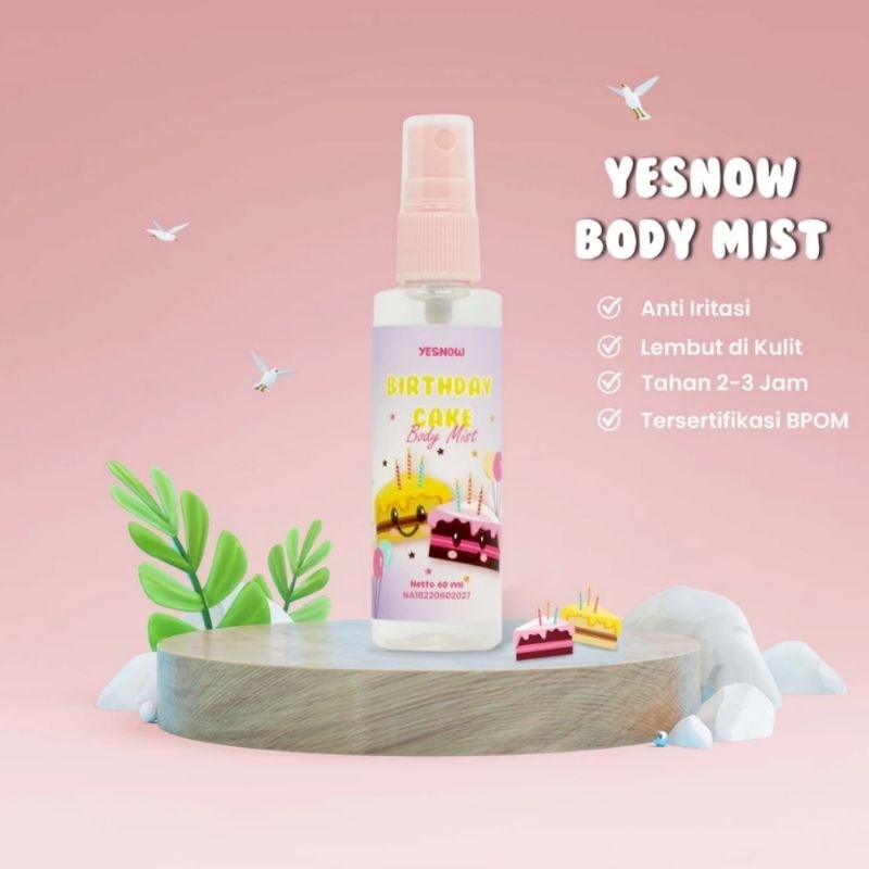 Yesnow Body Mist Birthday Cake 60ml Parfum Perfume Anak Anak Kecil Sekolah Remaja Murah Aman Terdaft