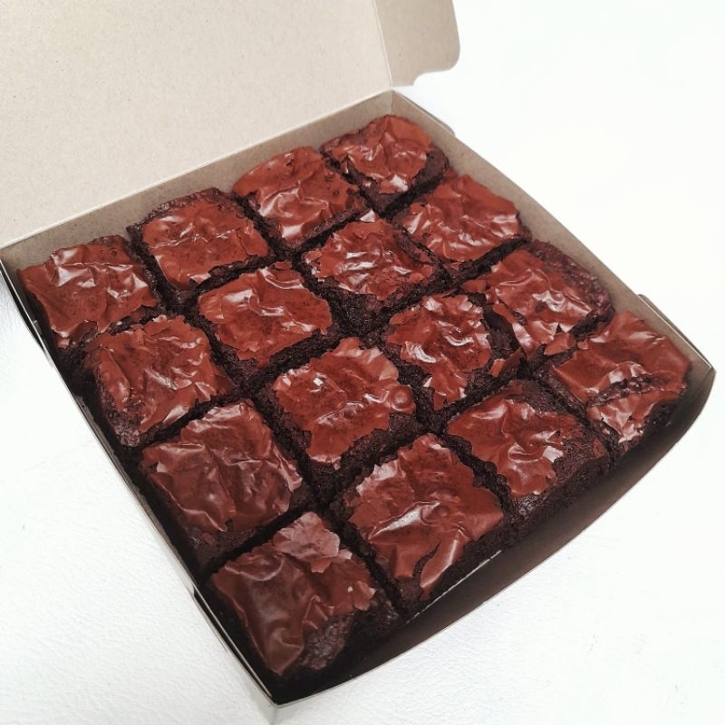 

Brownies Original | Brownies Panggang Chewy Legit Potong Sekat Bandung