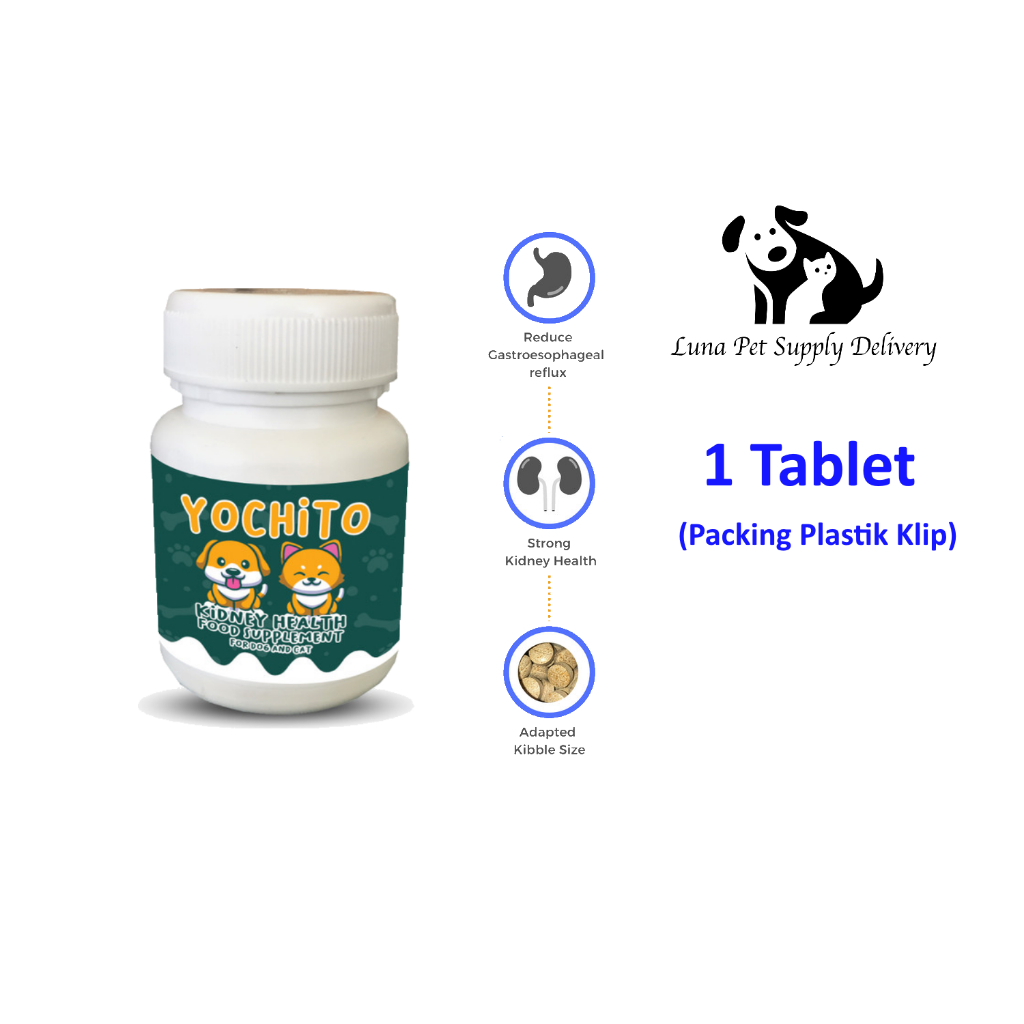 Yochito 1 Tab Obat Ginjal Anjing Kucing Suplemen Ginjal Renal Cat Dog Kidney Ginjal Anjing Kucing