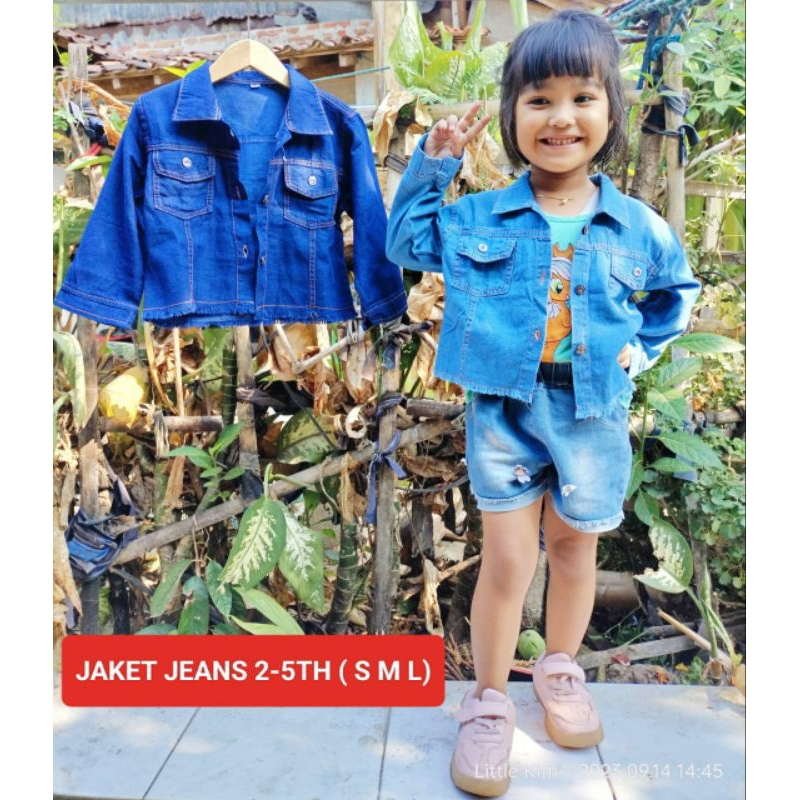 Jaket jeans rawis untuk anak anak perempuan usia 2 - 5 tahun jaket Levis anak anak