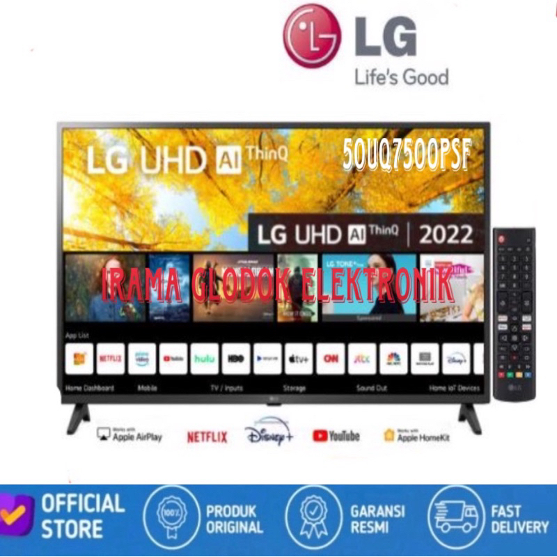 TV LG 50UQ7500PSF SMART TV UHD 4K AI Thinq Garansi Resmi