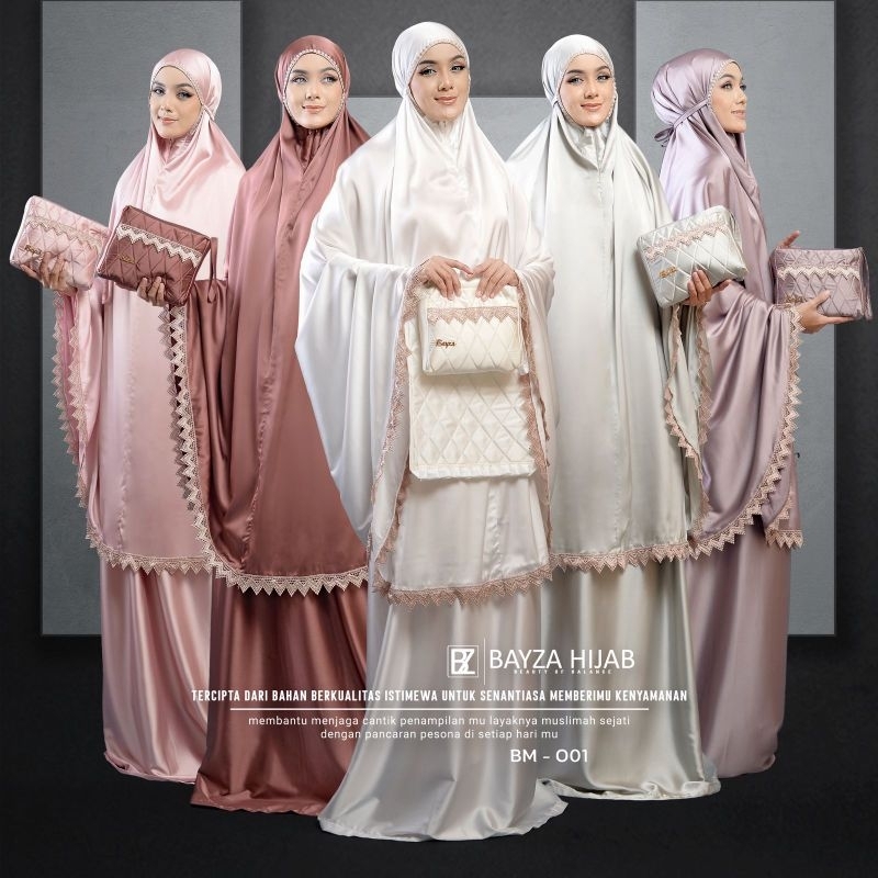 MUKENA BM 01 Mukena kece,cantik ,elegan , simpel tapi mewah.Mukena lebaran series by Bayza Hijab