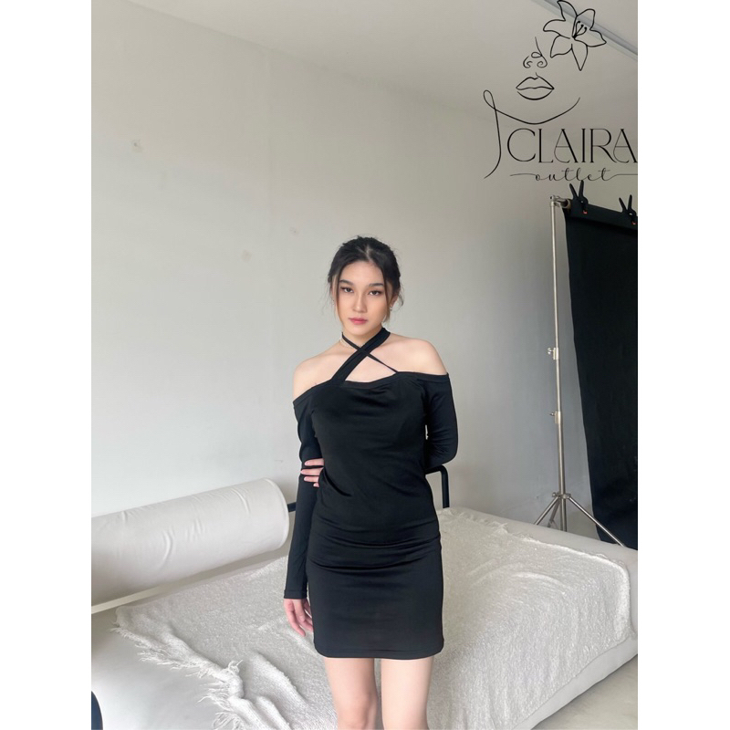 Sherina Dress/Black dress/White dress/casual dress/party dress/Mini dress/dress hitam/dress putih/dress pendek/dress sabrina/sabrina dress