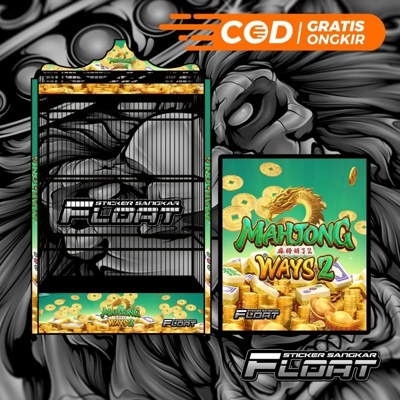 STIKER DECAL SANGKAR KANDANG BURUNG KOTAK REPLIKA GEPENGAN KOHSAN DIAMOND BRO MOTIF MAHJONG WAYS 2