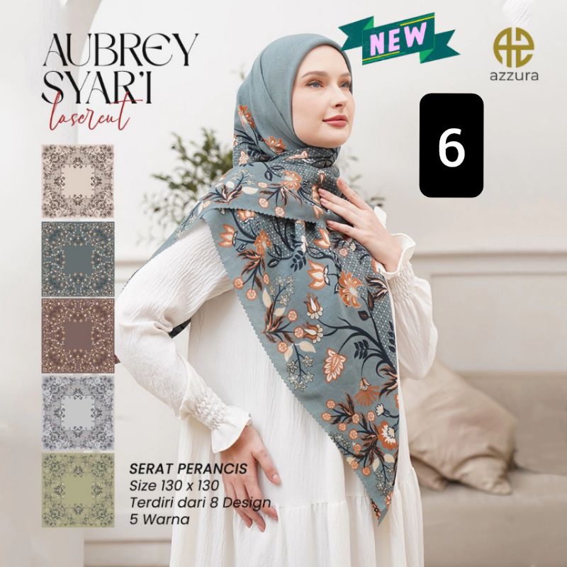 Aubrey by Azzura Scarf Hijab Lebar Syar'i Segi Empat Motif Aubrey