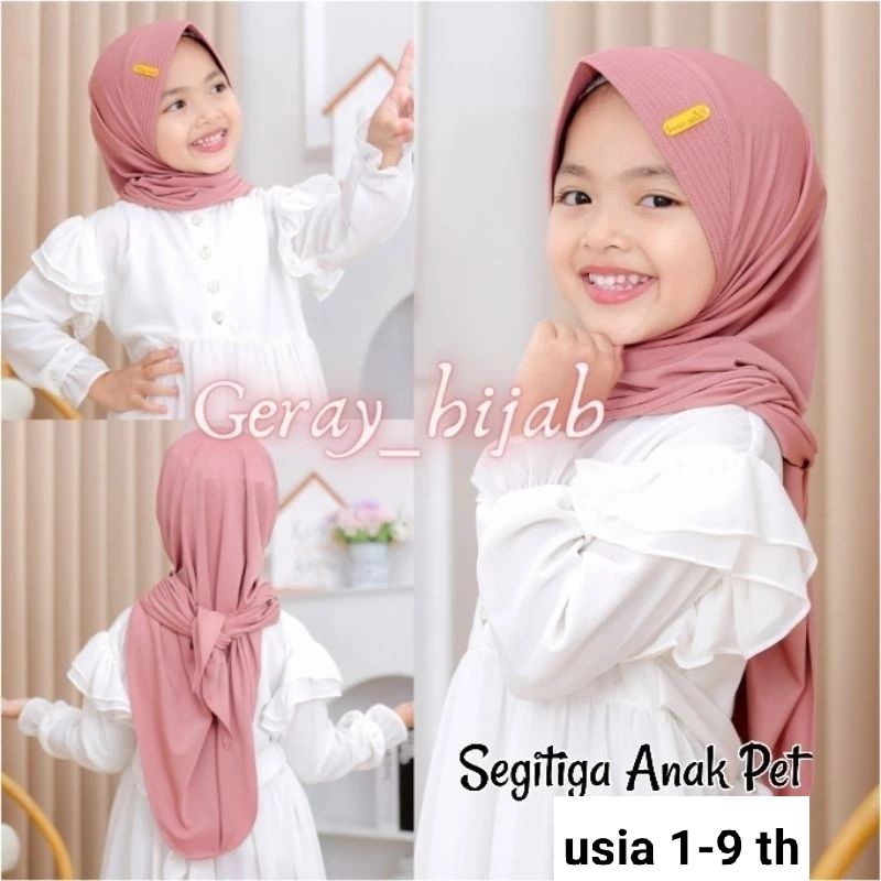 SEGITIGA ANAK PED / SEGITIGA INSTAN ANAK PET / JILBAB ANAK / SEGITIGA ANAK INSTAN