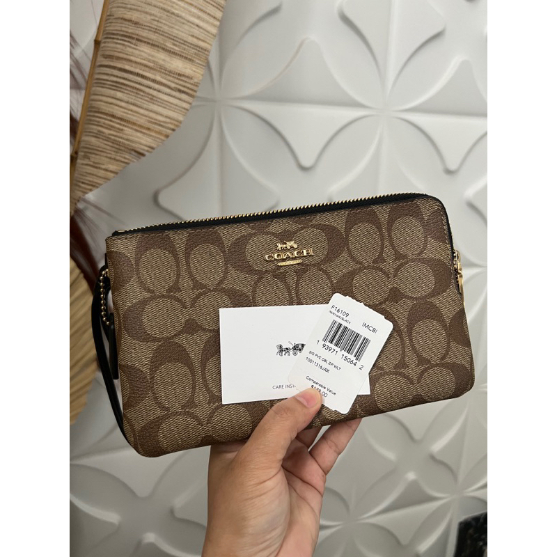 COACH DOUBLE ZIP WRISTLET