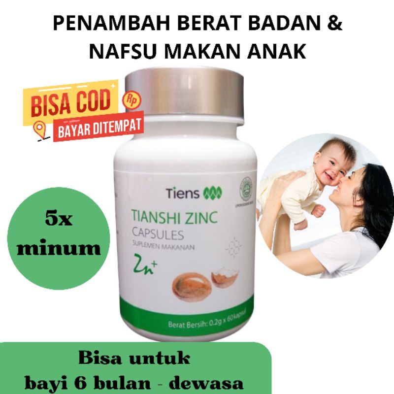 COD (Gratis Ongkir) TERLARIS Dijamin Ampuh Zinc Tiens Capsule Vitamin Penambah Nafsu Makan Anak bisa