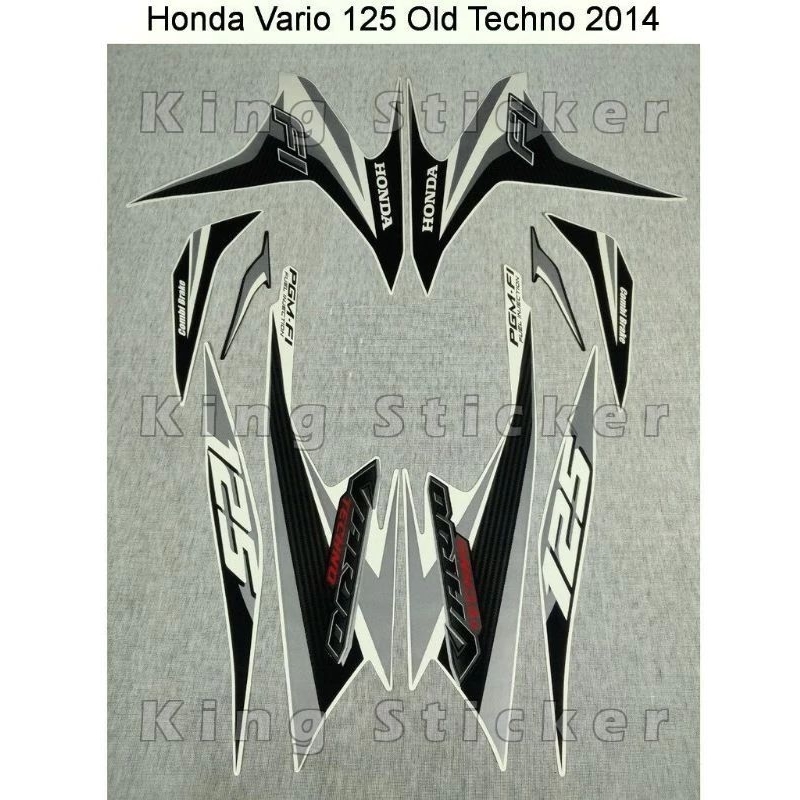 STRIPING HONDA VARIO 125 OLD TECHNO 2014 PUTIH
