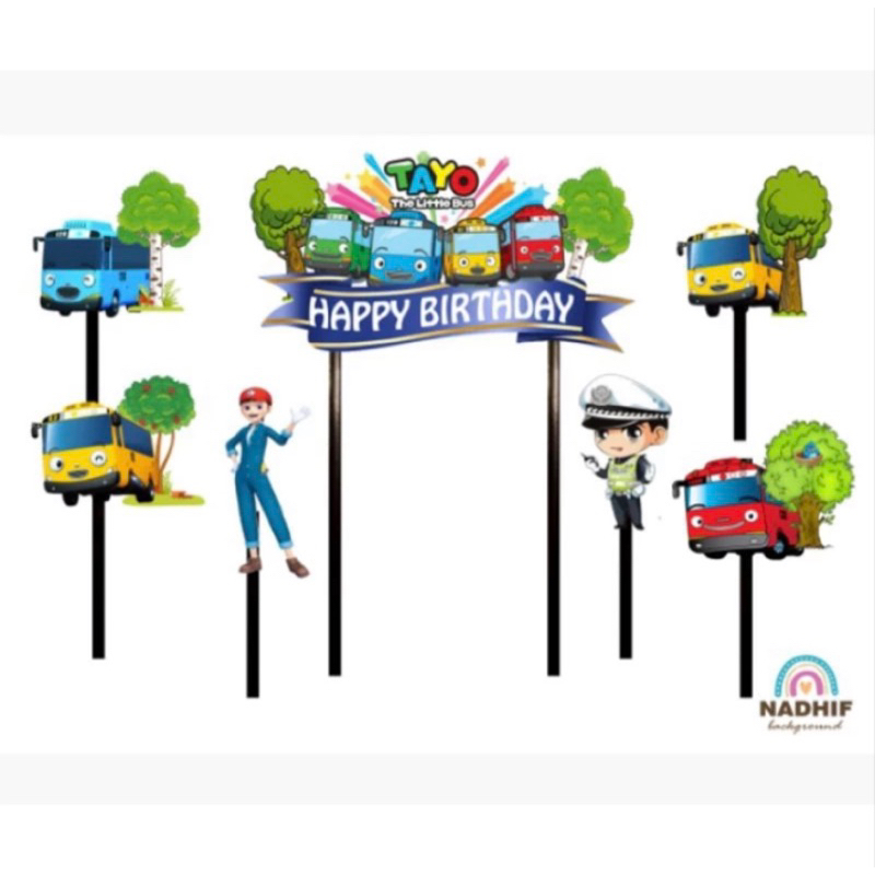 TOPER CAKE KARAKTER TAYO HIASAN KUE ULANG TAHUN