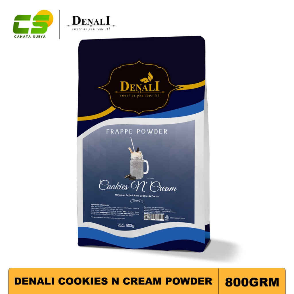 

Denali Powder / Bubuk Minuman - Cookies n Cream Powder 800 gr