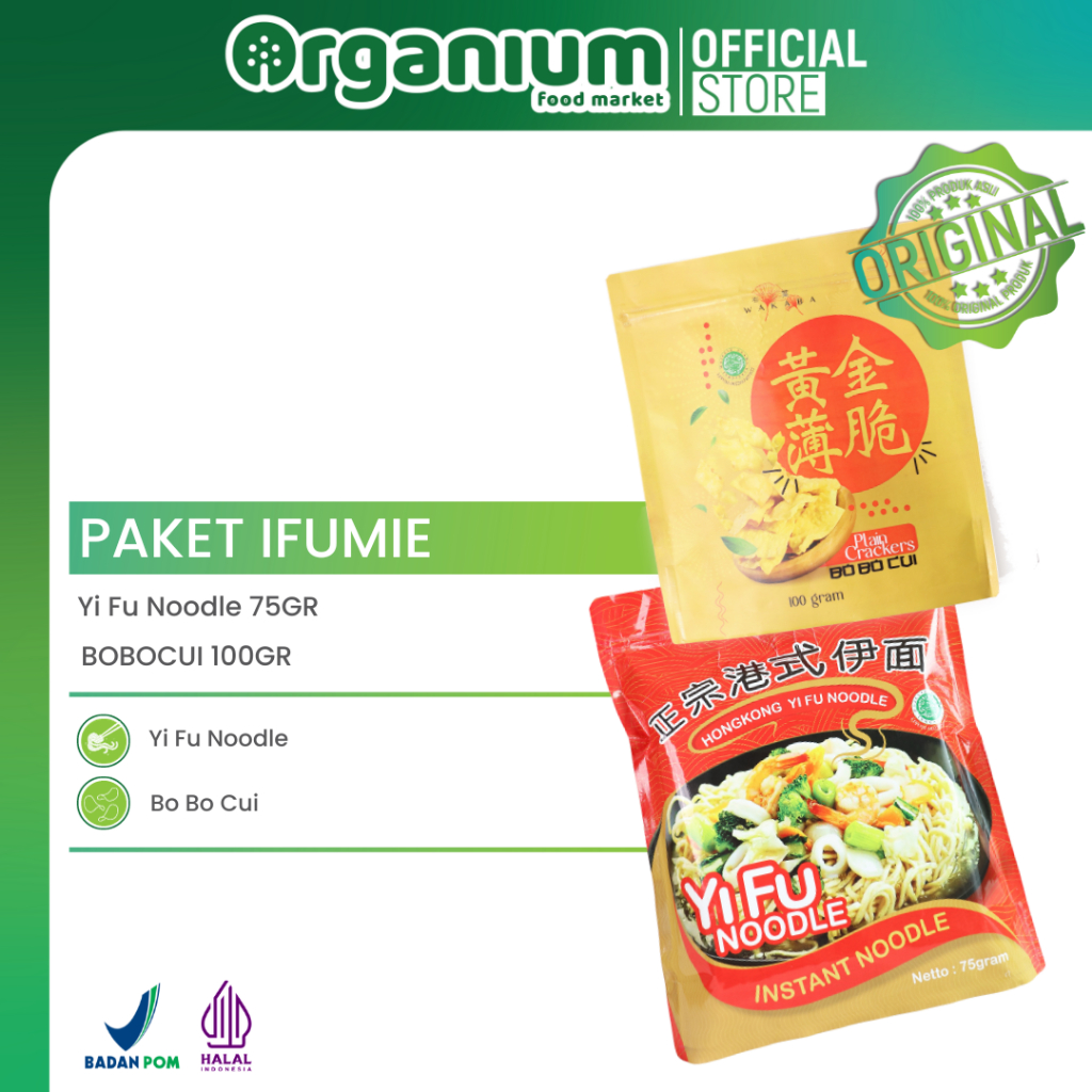 

Phyto Organic Paket Hongkong Yi Fu Noodle 75g + Bo Bo Cui 100g