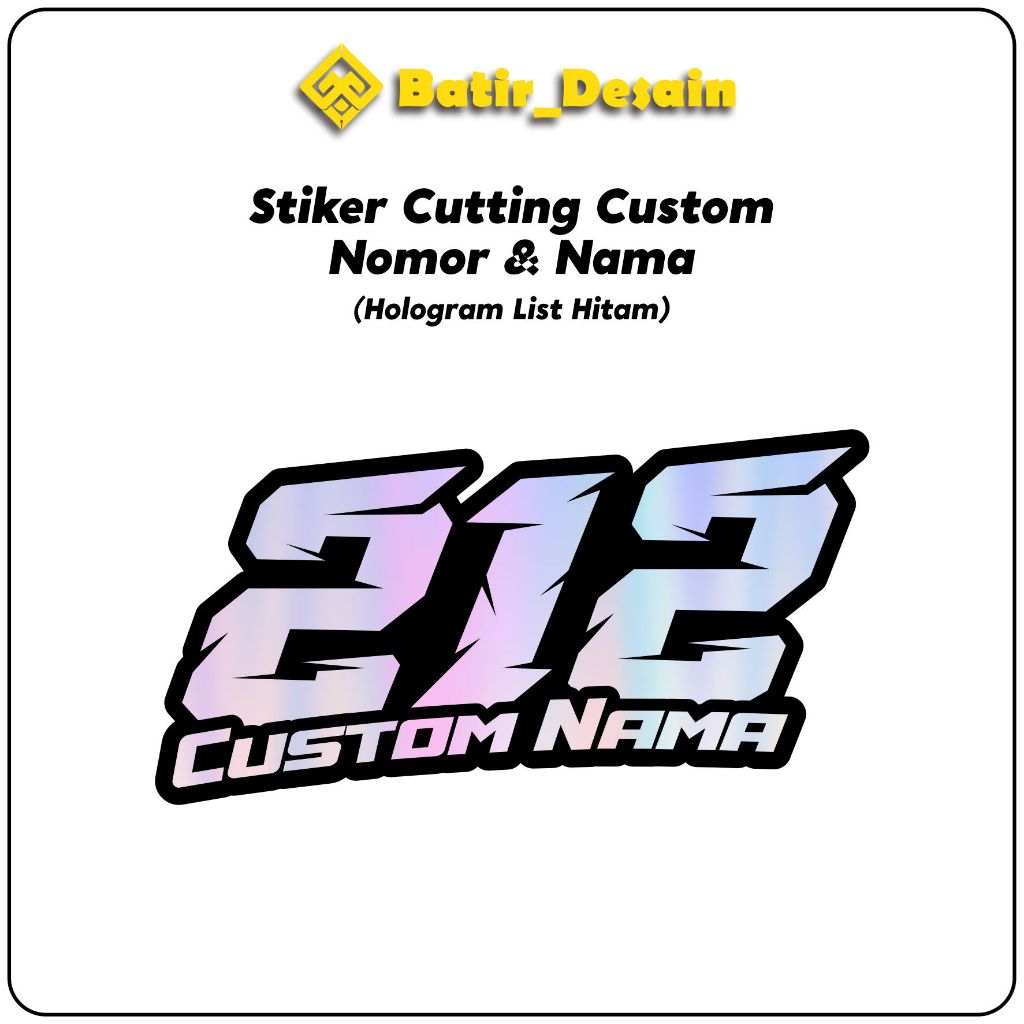COD Stiker Custom Riquest Nomor dan Nama Stiker Cutting Hologram Nomor dan Nama Stiker Nomor Balap Nomor Start NOMOR 1