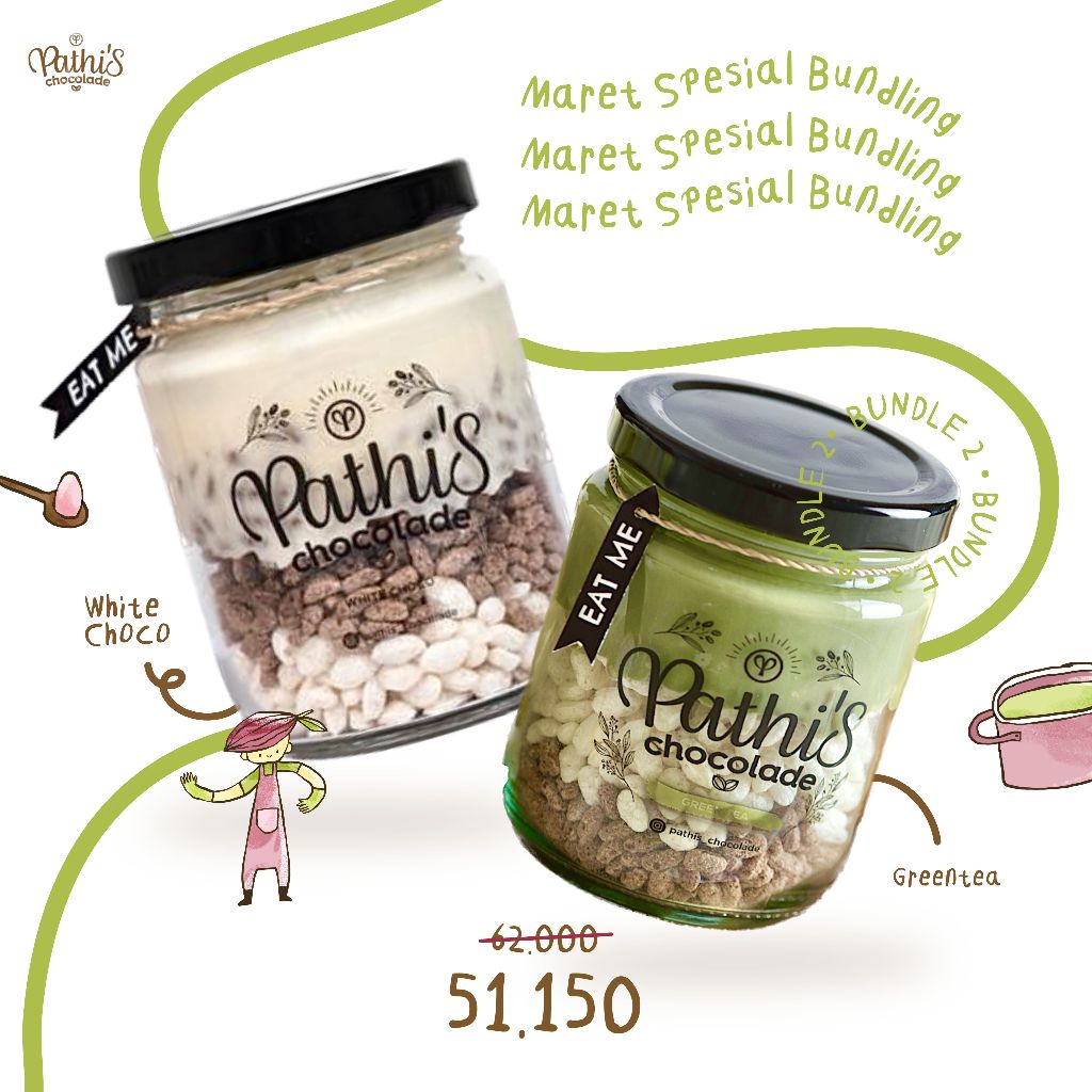 

2 CHOCO JAR 50K - WHITE CHOCO + GREENTEA - PATHIS CHOCOLADE - BISA COD DAN GRATIS ONGKIR BISA DIKIRIM KE SELURUH INDONESIA BISA DIJADIKAN SELAI HARGA LEBIH HEMAT COKELAT LUMER CRUNCHY NYAMNYAM CHOCO CRUNCH BITTER