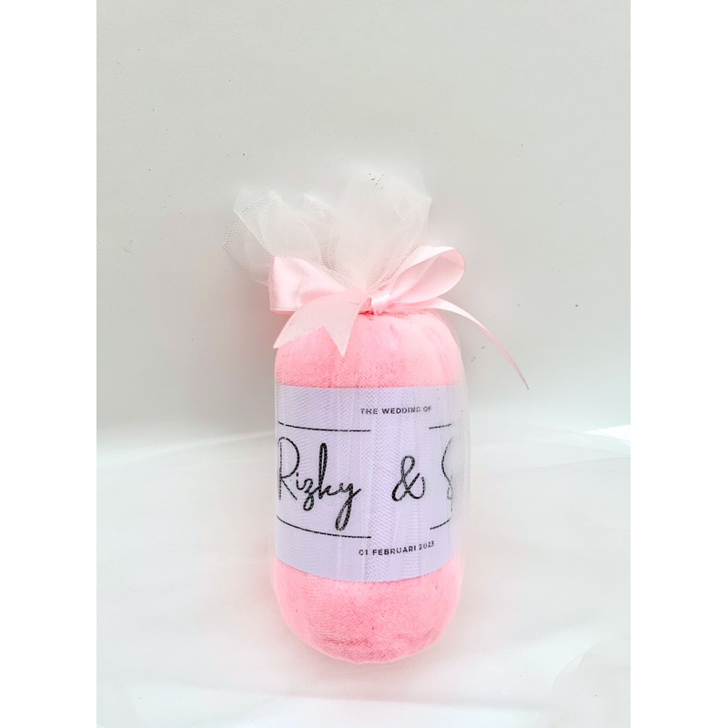 Souvenir Handuk Wajah Mini | Souvenir Pernikahan | Pengajian | Umroh | Aqiqah | Acara (Free Desain N