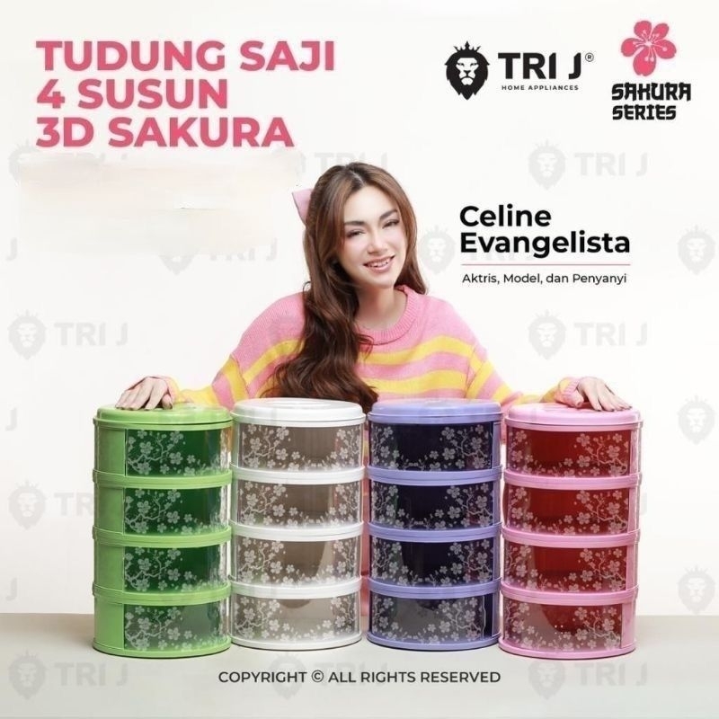 Tudung Saji Susun 4 Tingkat Tri J Sakura Series