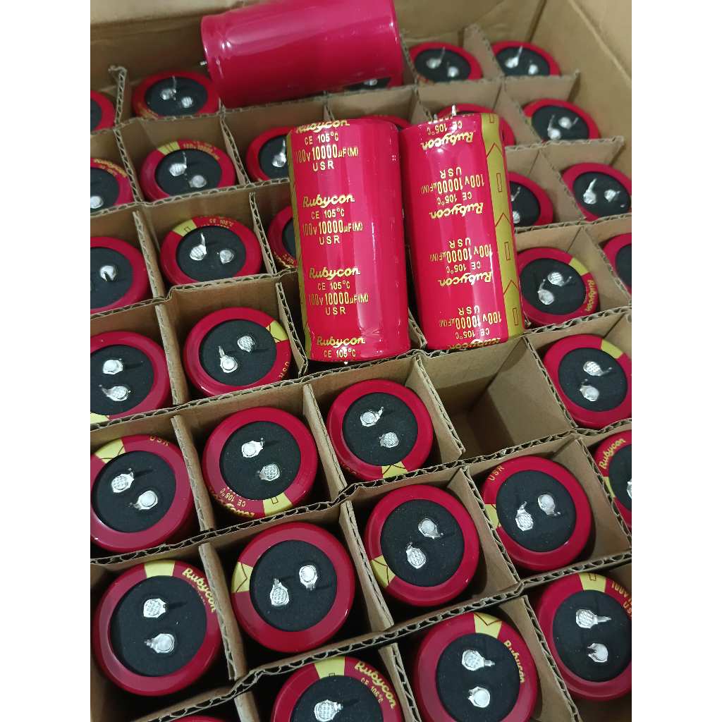 Elco rubicon Merah 100v 10000uf bagus