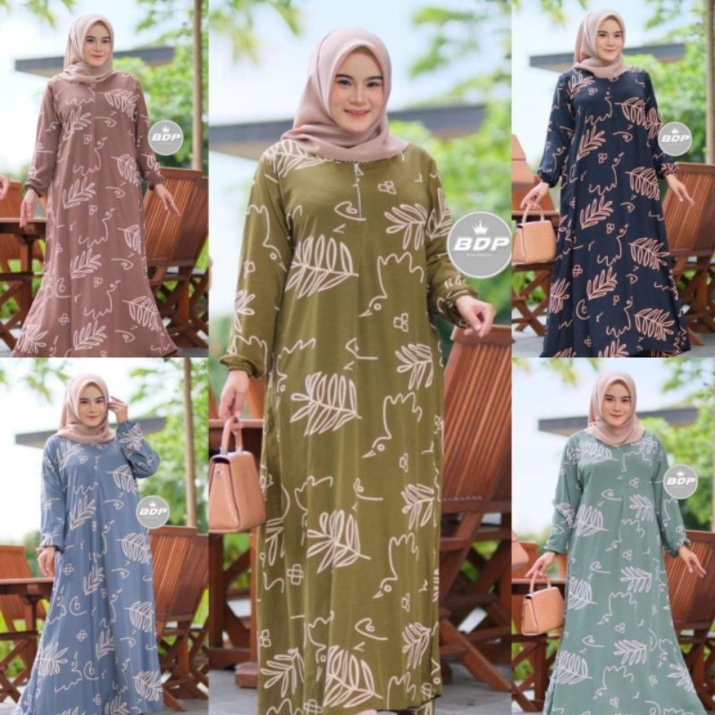 Gamis motif bahan rayon
