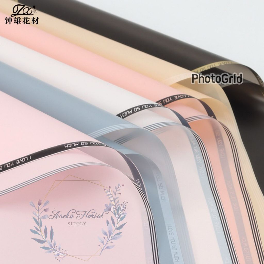 

ANEKAFLORIST - (5 LEMBAR) KERTAS CELLOPHANE LINE COLOR I LOVE YOU SO MUCH / KERTAS BUKET ILOVEYOUSOMUCH - AF026