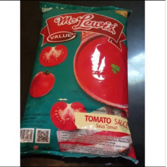 

mc lewis saos tomat | saos sambal extra pedas kemasan 1kg