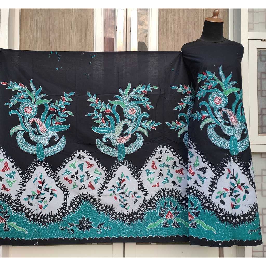 Batik Umiromlah 2210150 Bahan Kain Batik Full Tulis Asli Canting Pengrajin Madura Pamekasan Hitam Hi
