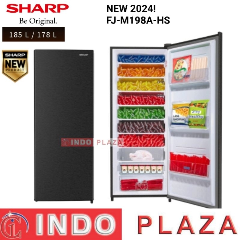 KULKAS FREEZER 8 RAK SHARP FJ-M198A-HS /FJ-M195N-SS No KEY /K-SS With KEY