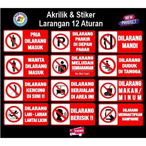 

Larangan 12 Aturan akrilik & stiker