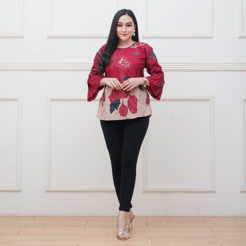 Couple Kemeja Batik Atasan Batik Wanita Lengan Panjang