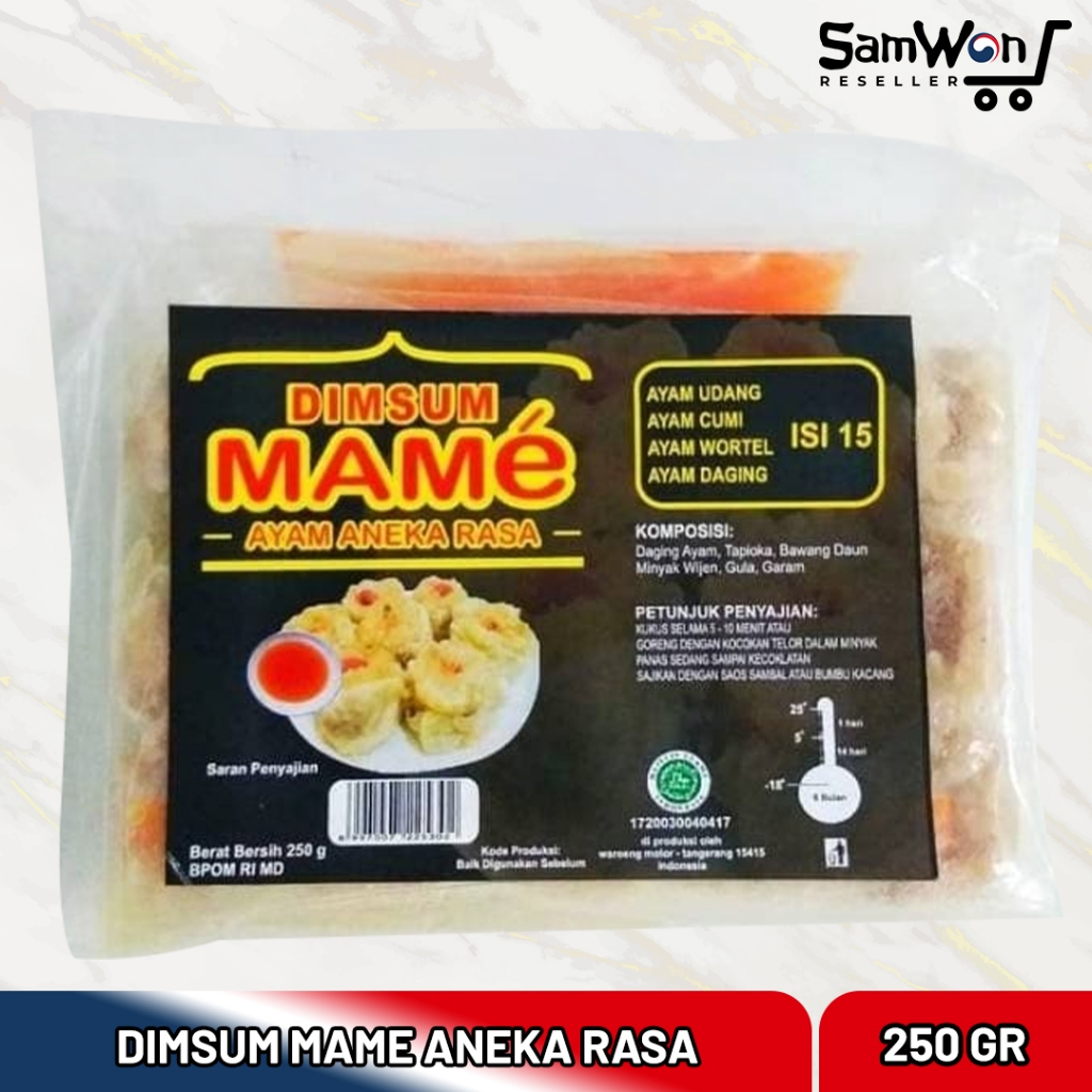 

Dimsum MAME Ayam Aneka Rasa Isi 15pcs 250gr - Halal Frozen Siap Masak