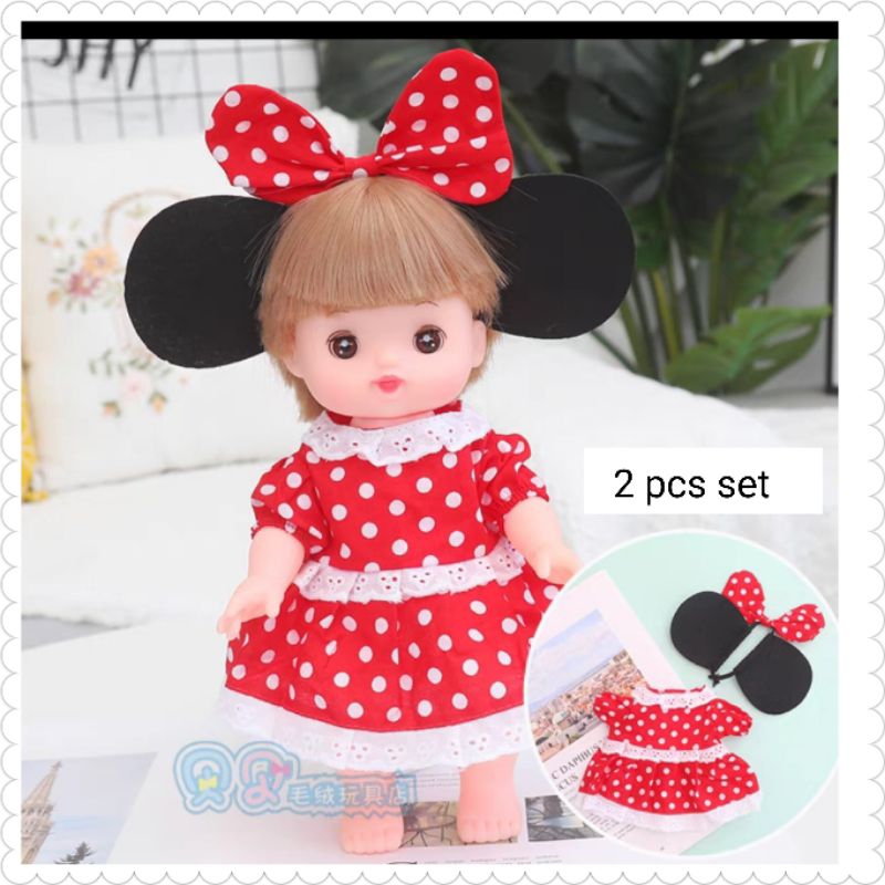 Baju boneka impor mellchan baju lucu doll 25cm