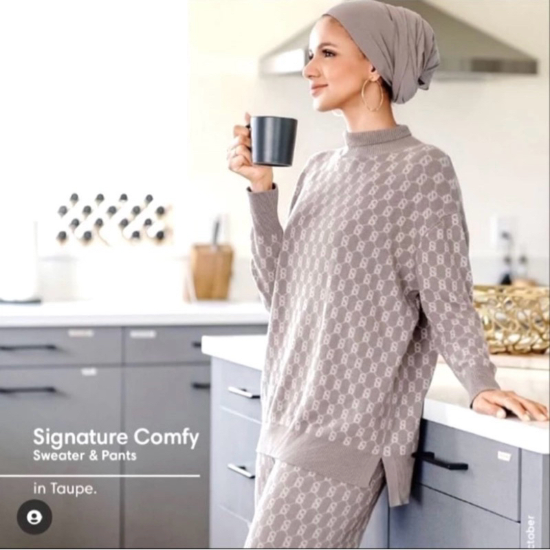 Pre❤️ Signature Comfy Sweater Buttonscarves for Benang Jarum - size S, Taupe