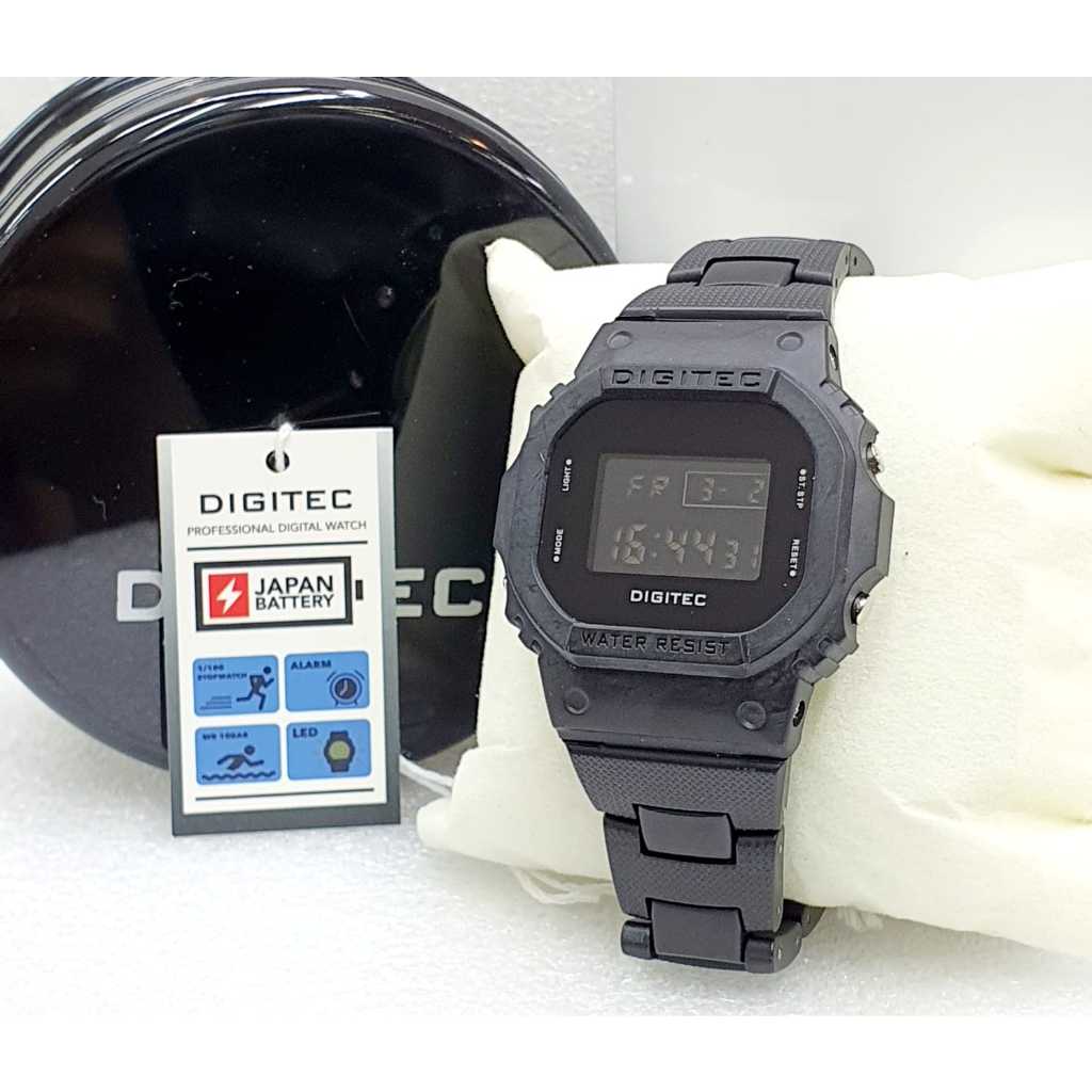 Jam Tangan Digitec 6054 Digital Kotak Rantai Stainless Steel Original