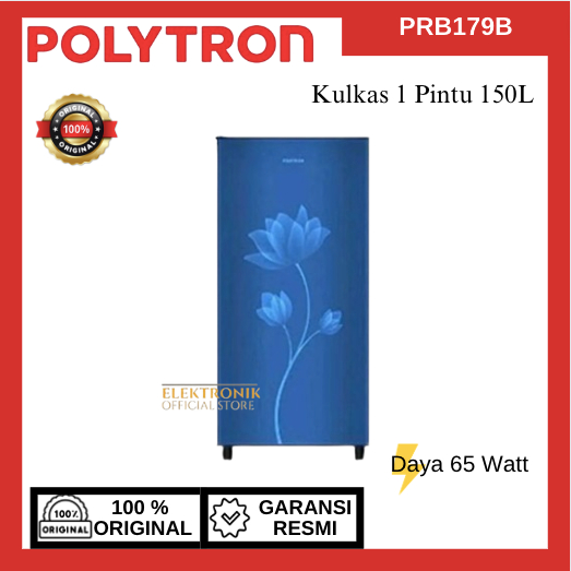 POLYTRON KULKAS 1 PINTU PRB-179B 170L/PRB-179B/PRB 179B/POLYTRON/KULKAS POLYTRON/LEMARI ES/KULKAS MU