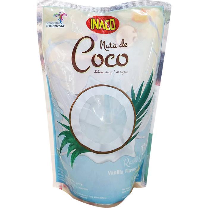 

Nata de coco inaco vanilla dan cocopandan 360ml (kemasan Pouch)