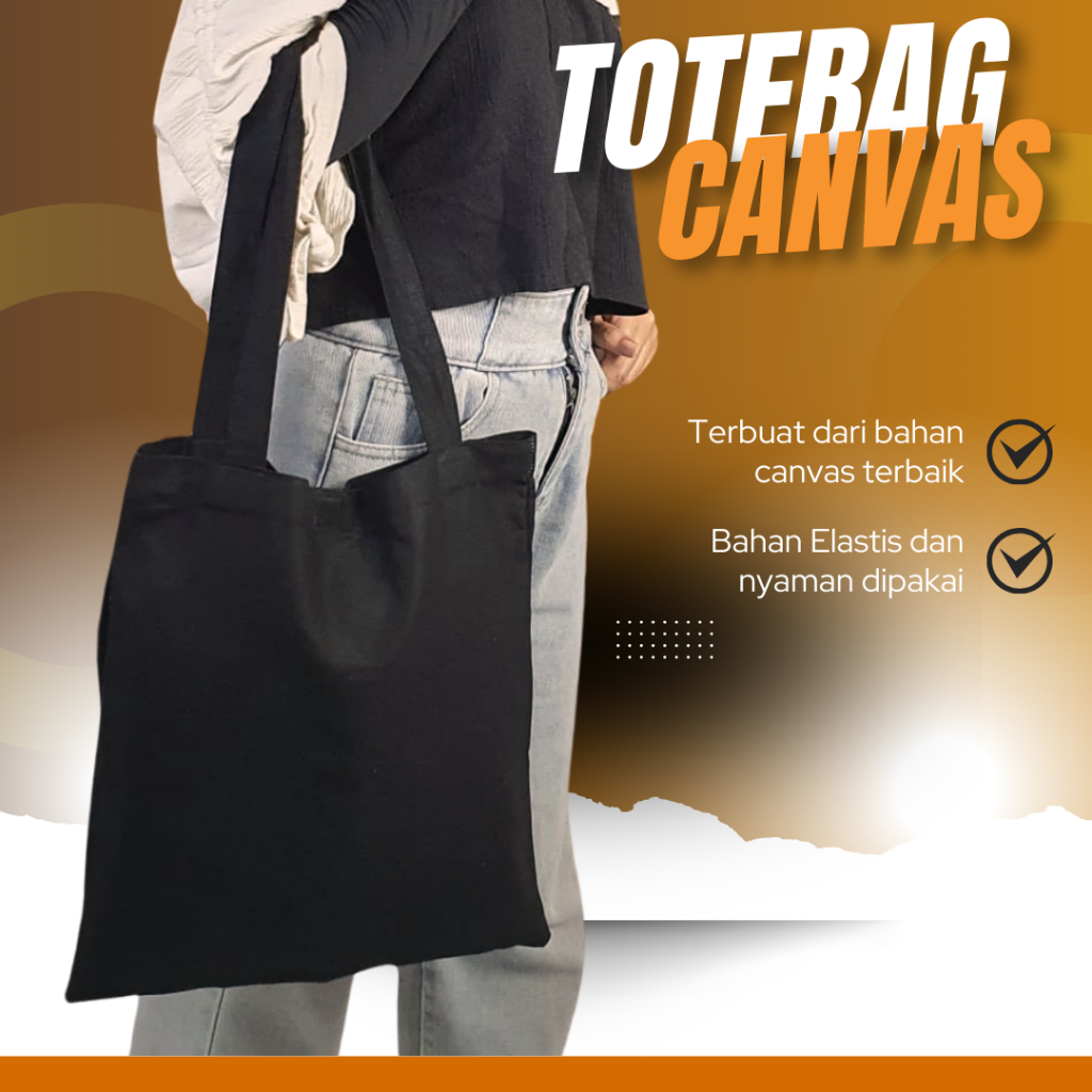 Totebag Canvas Polos Kerja Kuliah Serut Muat Laptop Wanita Pria Grosir Makassar