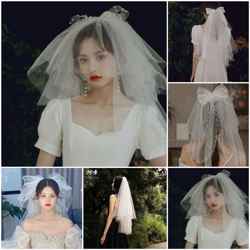 kain veil pengantin + sunggar penutup kepala hiasan head aksesoris bride to be bridal shower bando p