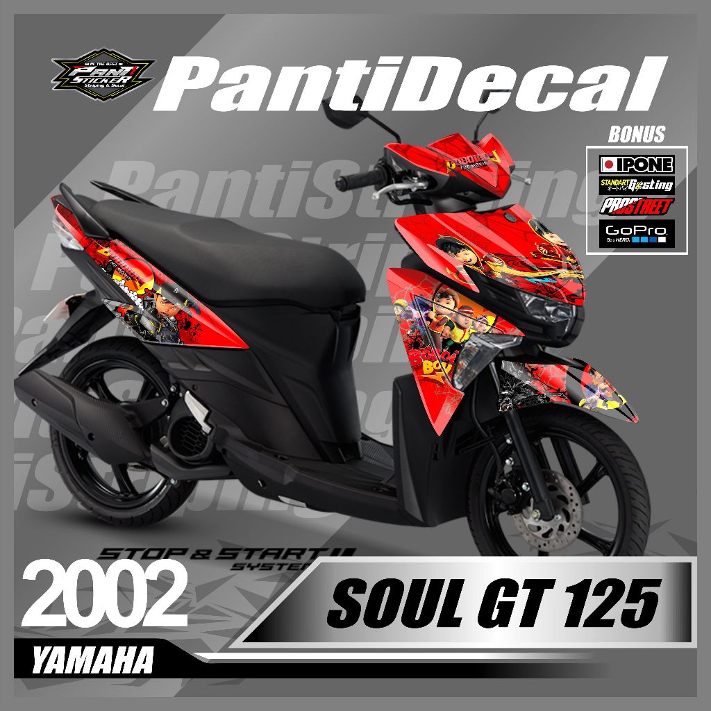 Sticker Decal Motor Soul GT 125 Fullbody Variasi list - Sticker Skotlet motor mio soul gt 125 Custom