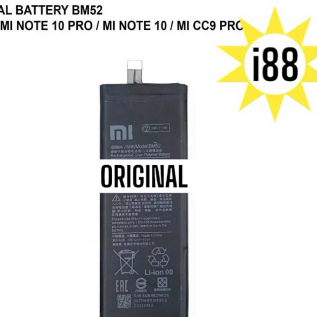 Baterai Xiaomi BM52 Batterry Xiaomi Mi Note 10 Pro Mi Note 10 Baterai Mi CC9 Pro Baterai Original